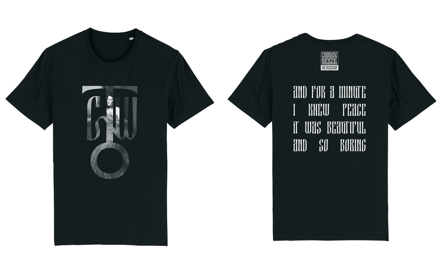 Black and White Logo and Lyric T-shirt - The Obsession